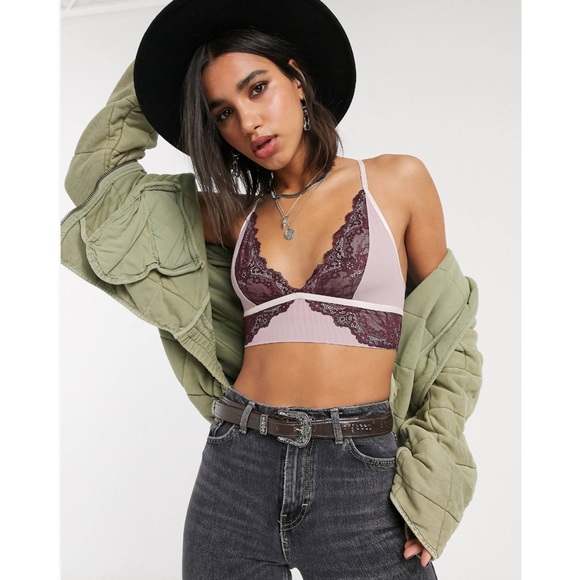 Free People Other - Free People Lea Soft Bralette beautiful berry comb